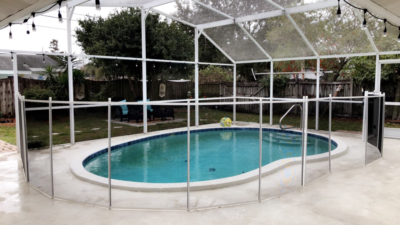 White Pool Fence for Code Riverview Lithia Fish Hawk FL